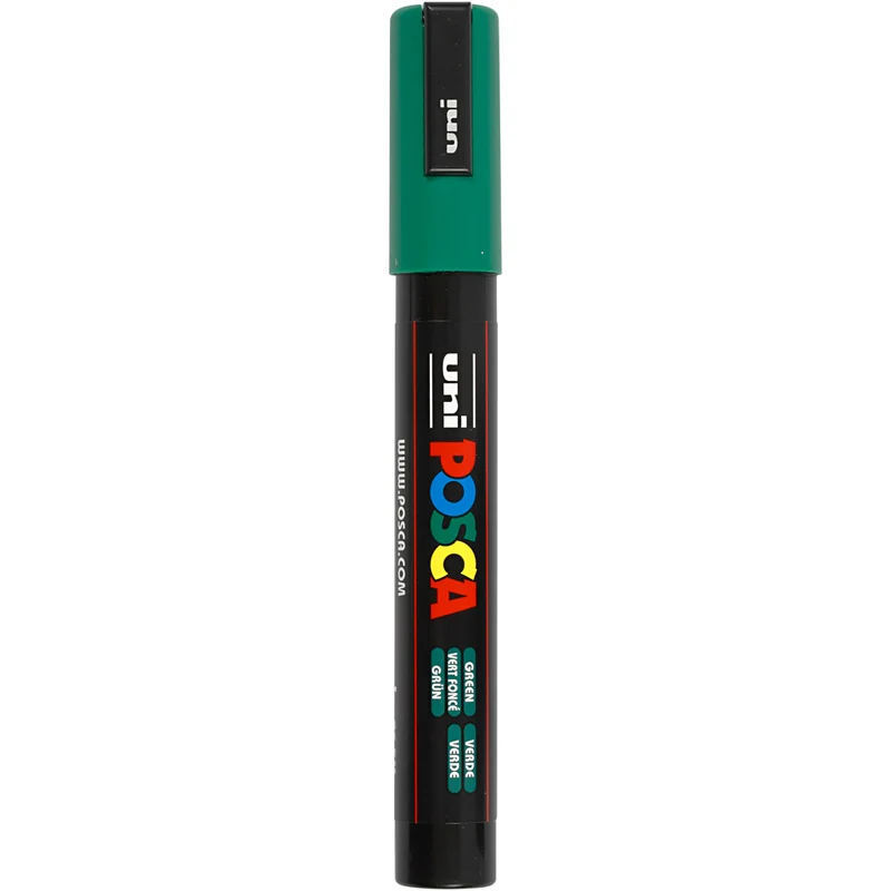 Posca Marker , nr. PC-5M, spets 2,5 mm, Medium, grön, 1 st. [HOB-276036]