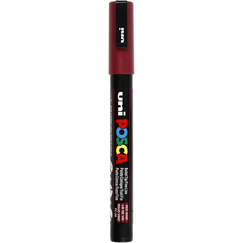 Posca Marker , nr. PC-3M, spets 0,9-1,3 mm, Fine, red wine, 1 st. [HOB-274050]