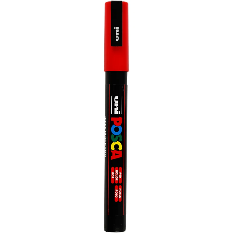 Posca Marker , nr. PC-3M, spets 0,9-1,3 mm, Fine, röd, 1 st. [HOB-274040]