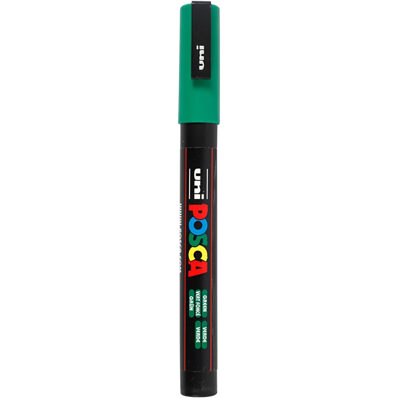 Posca Marker , nr. PC-3M, spets 0,9-1,3 mm, Fine, grön, 1 st. [HOB-274036]
