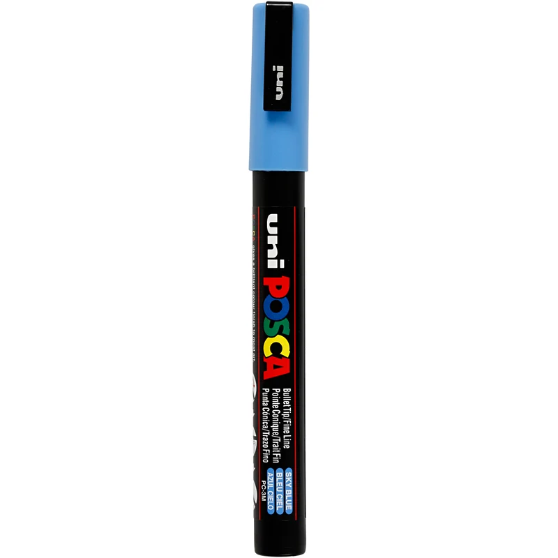 Posca Marker , nr. PC-3M, spets 0,9-1,3 mm, Fine, himmelsblå, 1 st. [HOB-274031]