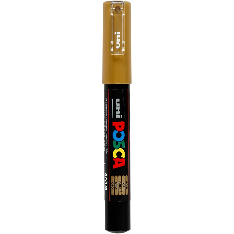 Posca Marker , nr. PC-1M, spets 0,7 mm, extra fine, guld, 1 st. [HOB-273810]