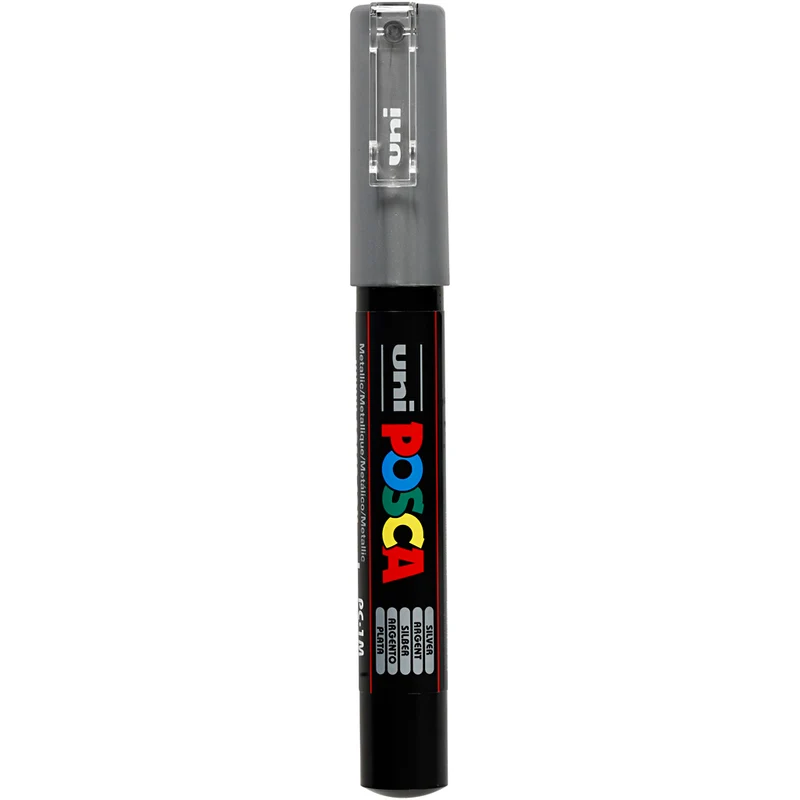 Posca Marker , nr. PC-1M, spets 0,7 mm, extra fine, silver, 1 st. [HOB-273805]