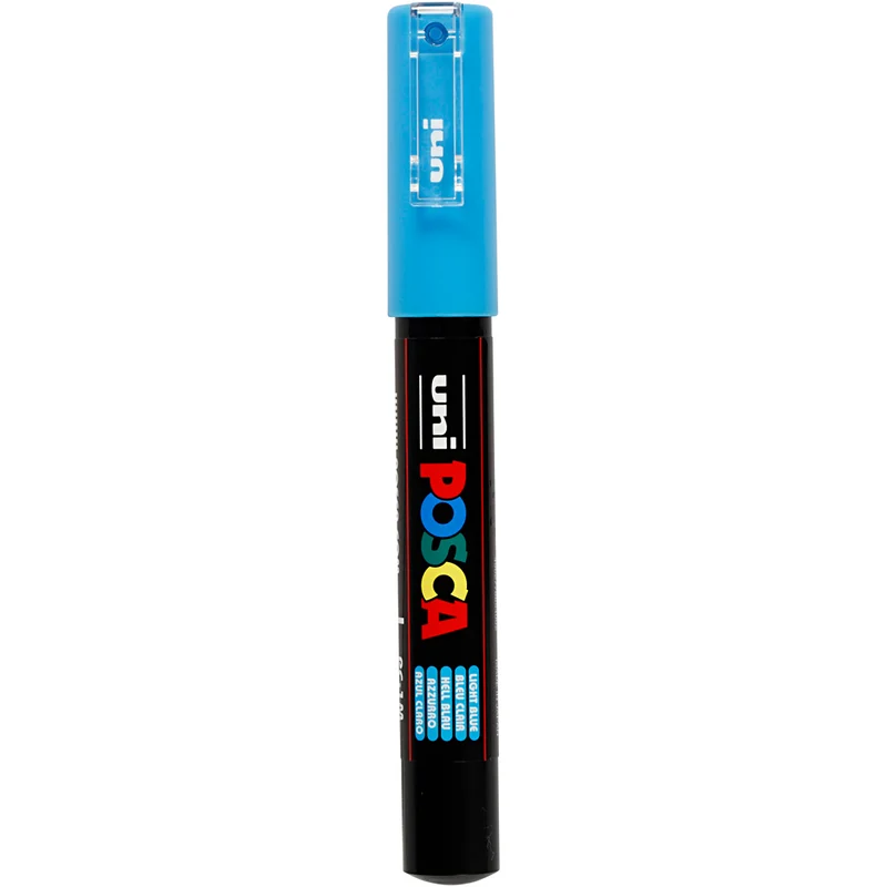 Posca Marker , nr. PC-1M, spets 0,7 mm, extra fine, ljusblå, 1 st. [HOB-273057]
