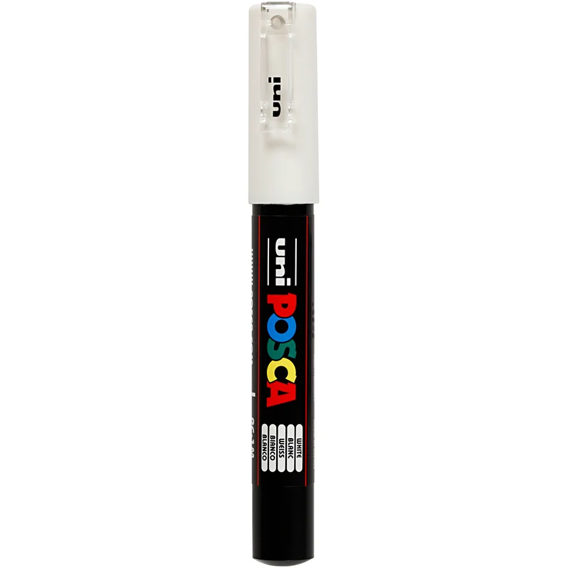 Posca Marker , nr. PC-1M, spets 0,7 mm, extra fine, vit, 1 st. [HOB-273052]
