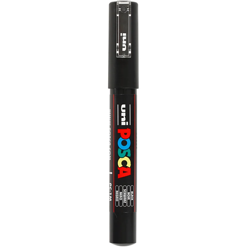 Posca Marker , nr. PC-1M, spets 0,7 mm, extra fine, svart, 1 st. [HOB-273046]