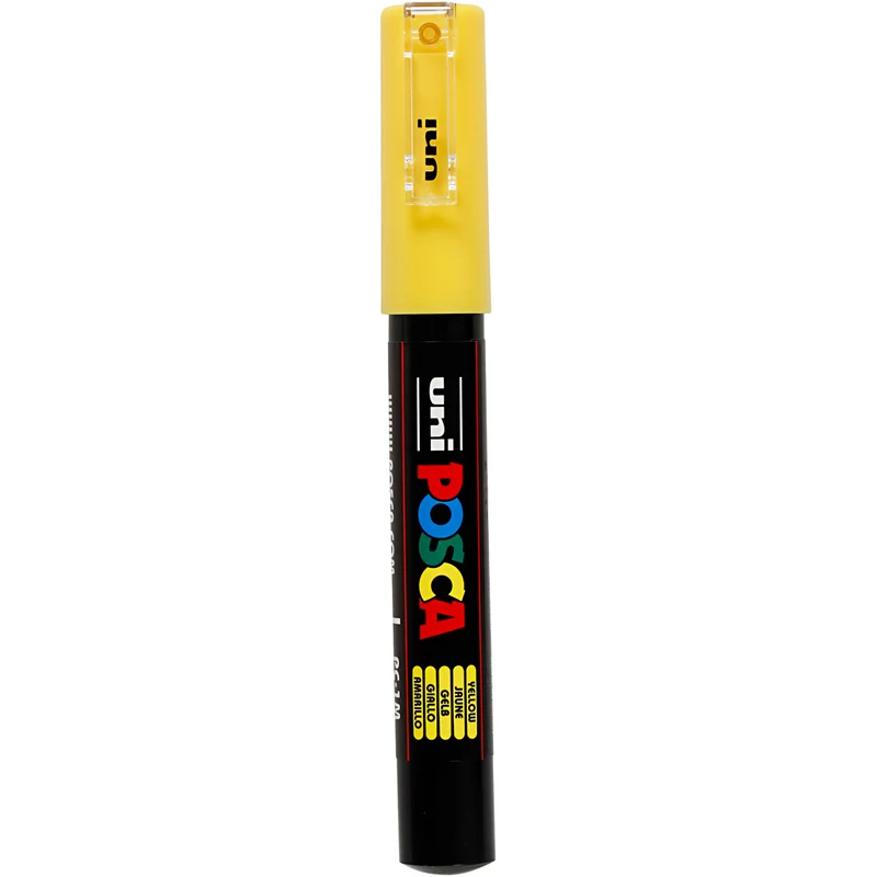 Posca Marker , nr. PC-1M, spets 0,7 mm, extra fine, gul, 1 st. [HOB-273044]