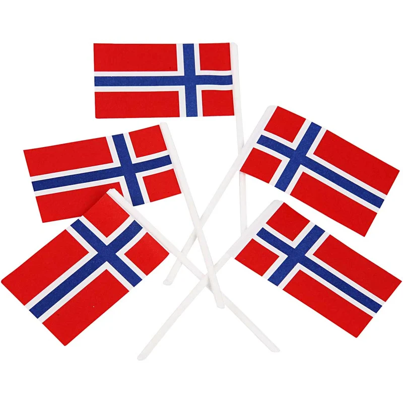 Tårtflaggor, stl. 30x50 mm, 100 st./ 1 förp., Norge [HOB-59132]