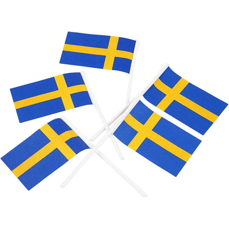 Tårtflaggor, stl. 30x50 mm, 100 st./ 1 förp., Sverige [HOB-59123]