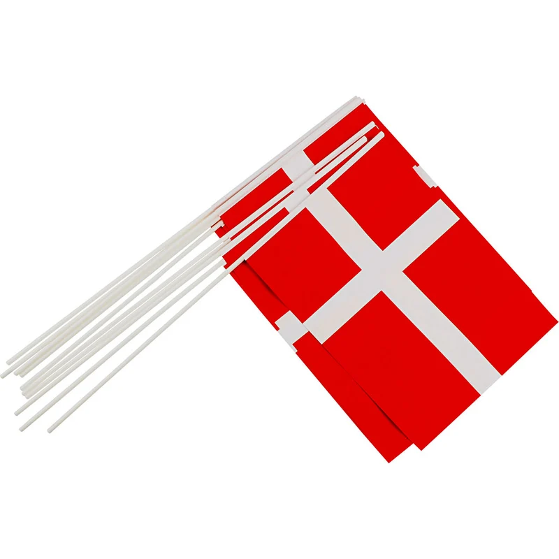 Pappersflaggor, L: 50 cm, stl. 20x27 cm, 10 st./ 1 förp., Danmark [HOB-59120]