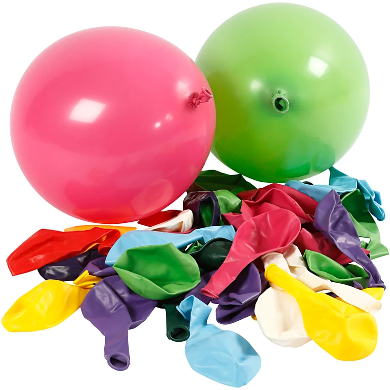 Ballonger, Runda, Dia. 23 cm, mixade färger, 100 st./ 1 förp. [HOB-59107]