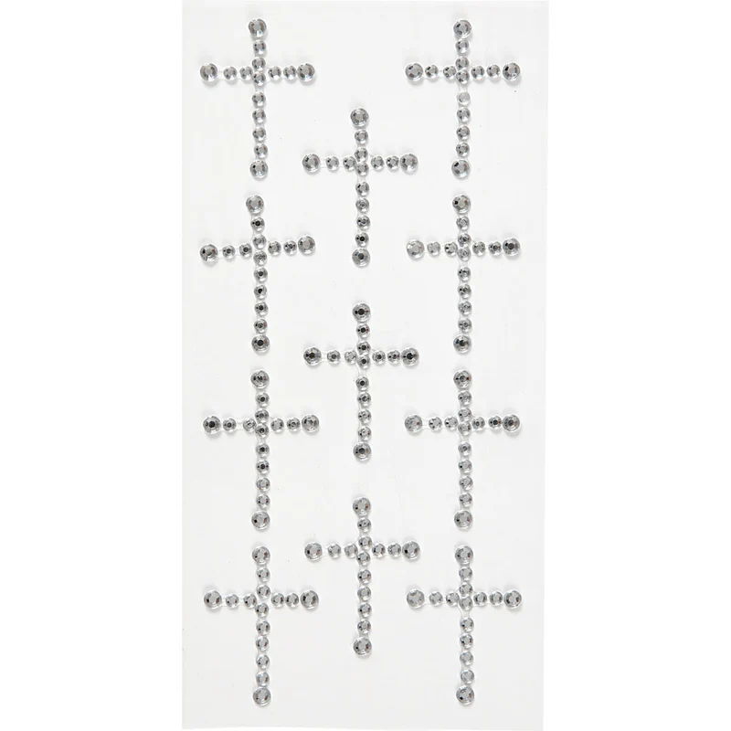 Rhinstenskors, stl. 35x25 mm, silver, 11 st./ 1 förp. [HOB-586043]