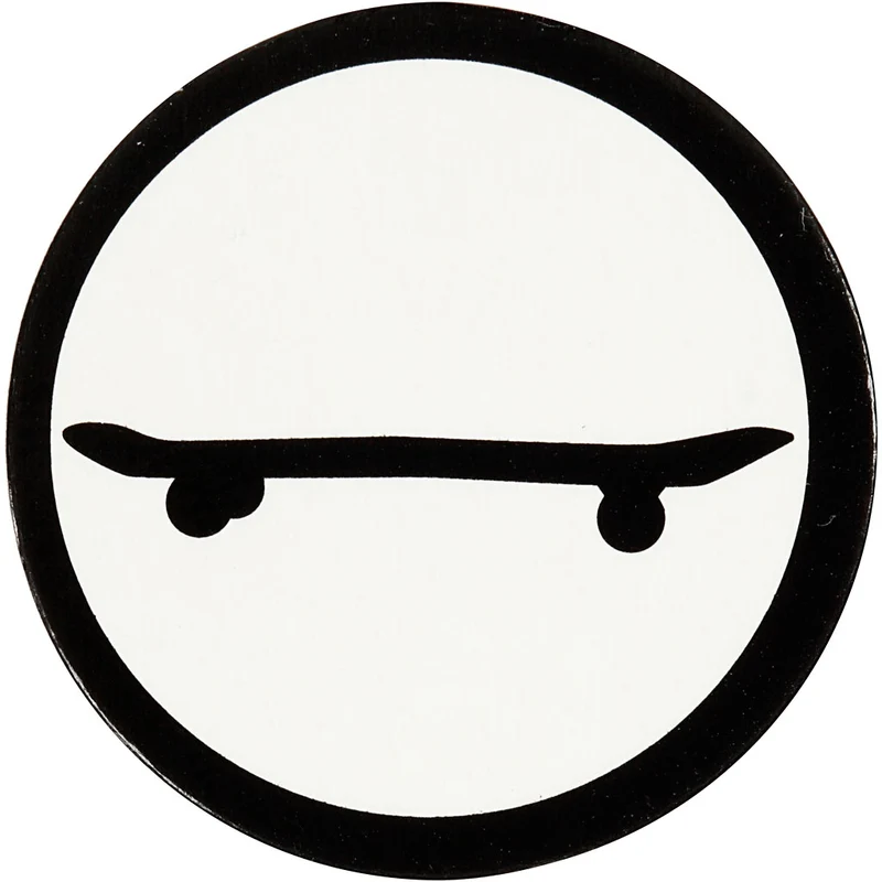 Kartongetikett, skateboard, Dia. 25 mm, vit/svart, 20 st./ 1 förp. [HOB-586037]