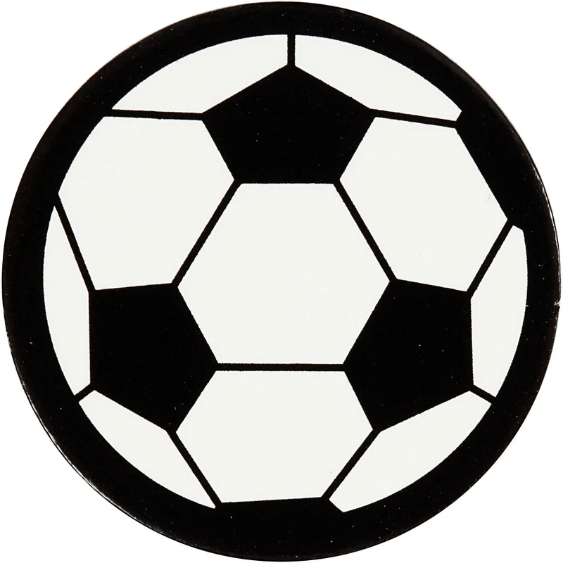 Kartongetikett, fotboll, Dia. 25 mm, vit/svart, 20 st./ 1 förp. [HOB-586033]