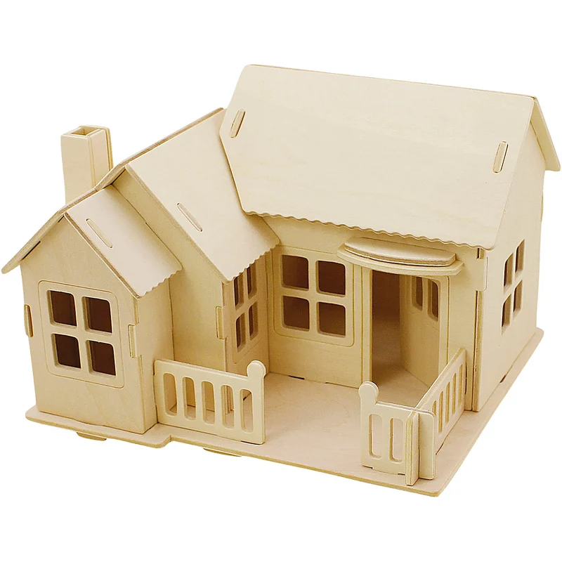 3D Konstruktionsfigur, Hus med terass, stl. 19x17,5x15, 1 st. [HOB-57875]