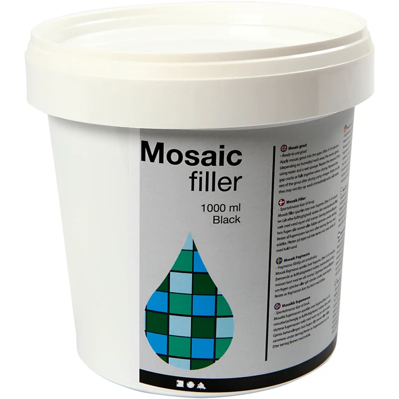 Mosaikbruk, svart, 1000 ml/ 1 hink [HOB-28456]