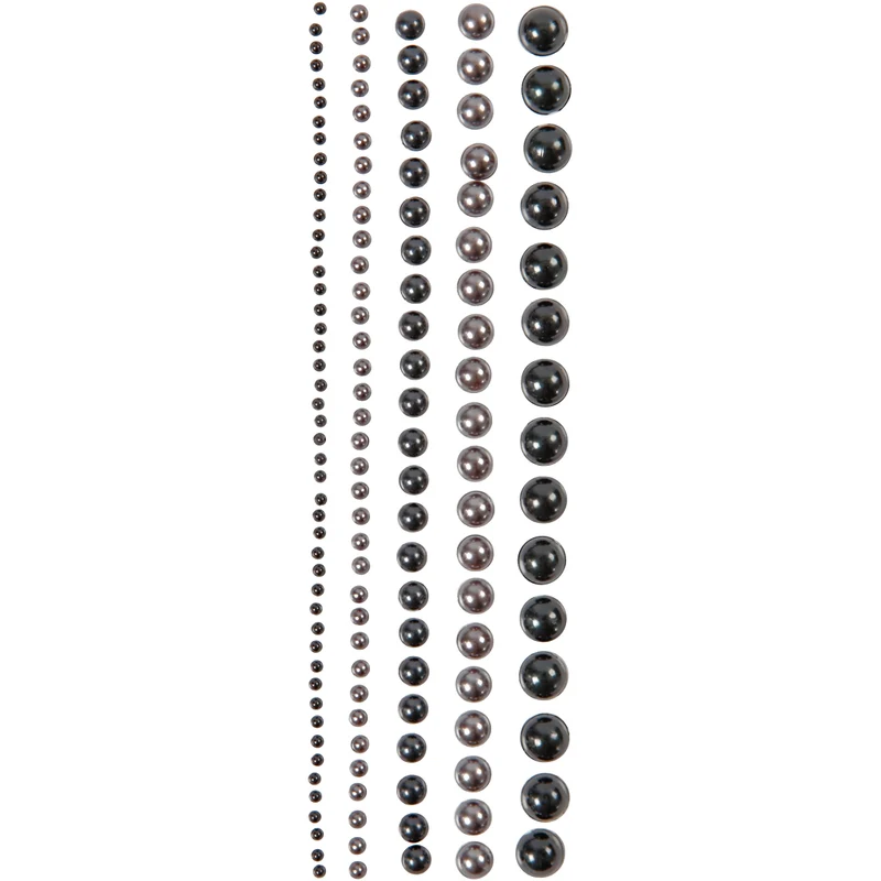 Rhinestones, stl. 2-8 mm, svart, antracitgrå, 140 st./ 1 förp. [HOB-28348]