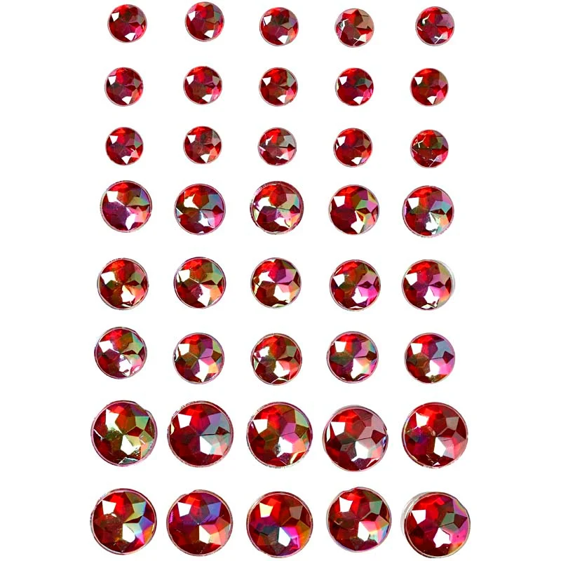 Halv-pärlor, stl. 6+8+10 mm, röd, 40 st./ 1 förp. [HOB-28327]