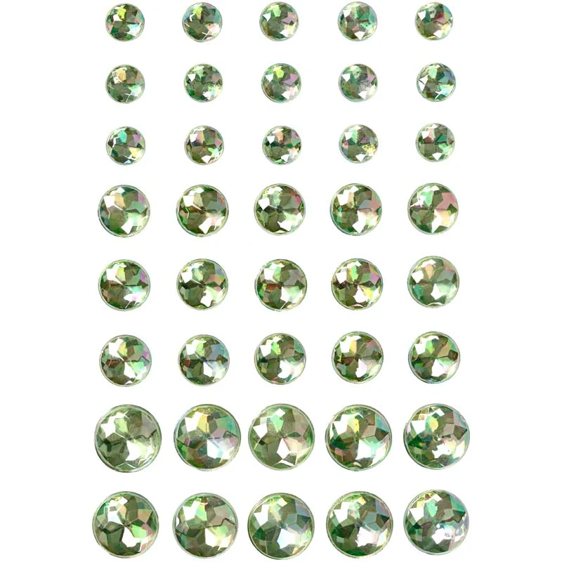 Halv-pärlor, stl. 6+8+10 mm, grön, 40 st./ 1 förp. [HOB-28322]