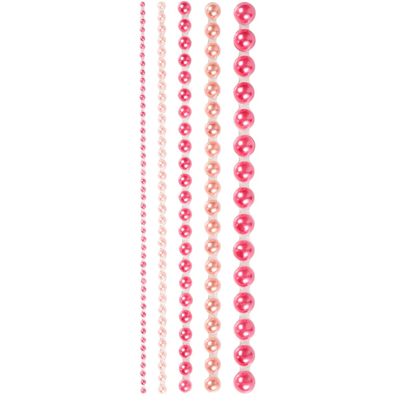 Rhinestones, stl. 2-8 mm, rosa, 140 st./ 1 förp. [HOB-28320]