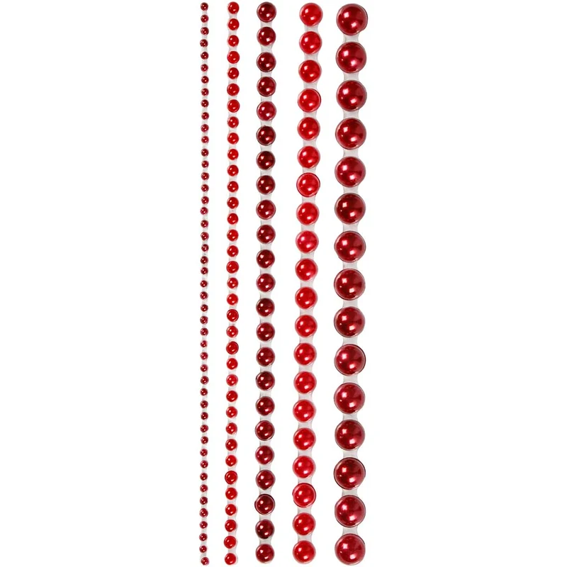 Rhinestones, stl. 2-8 mm, röd, 140 st./ 1 förp. [HOB-28319]