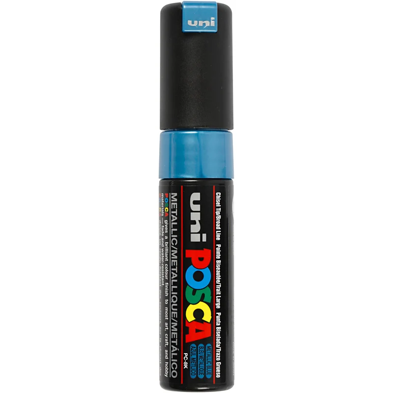Posca Marker , nr. PC-8K, spets 8 mm, Broad, metallicblå, 1 st. [HOB-278880]