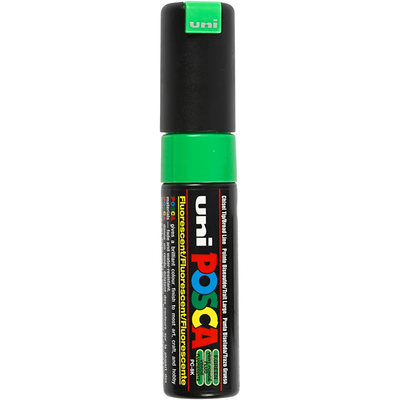 Posca Marker , nr. PC-8K, spets 8 mm, Broad, fluo green, 1 st. [HOB-278733]