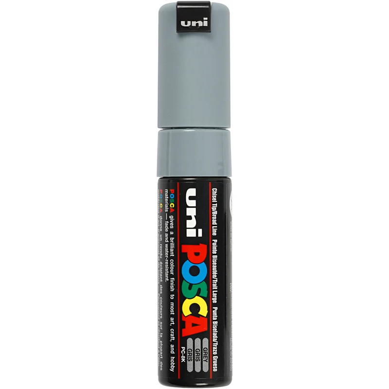 Posca Marker , nr. PC-8K, spets 8 mm, Broad, grå, 1 st. [HOB-278095]