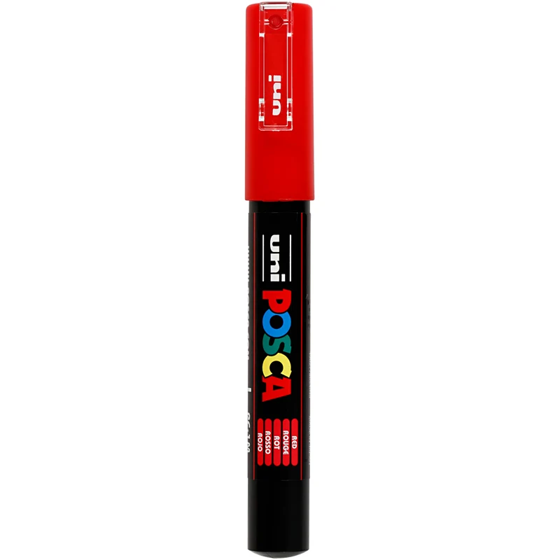 Posca Marker , nr. PC-1M, spets 0,7 mm, extra fine, röd, 1 st. [HOB-273040]