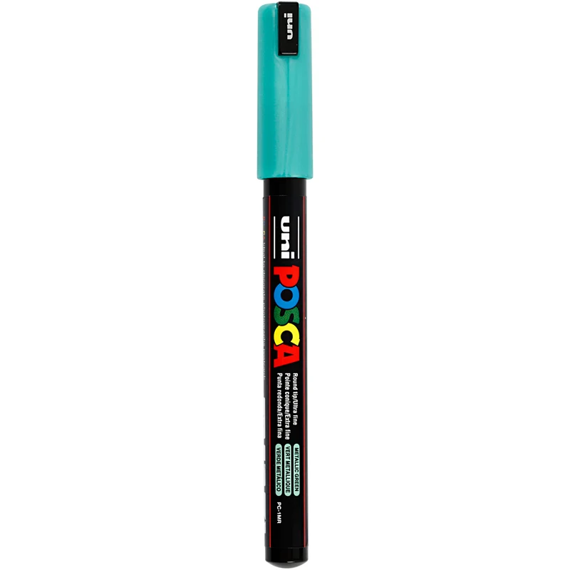 Posca Marker , nr. PC-1MR, spets 0,7 mm, extra fine, metallgrön, 1 st. [HOB-272870]