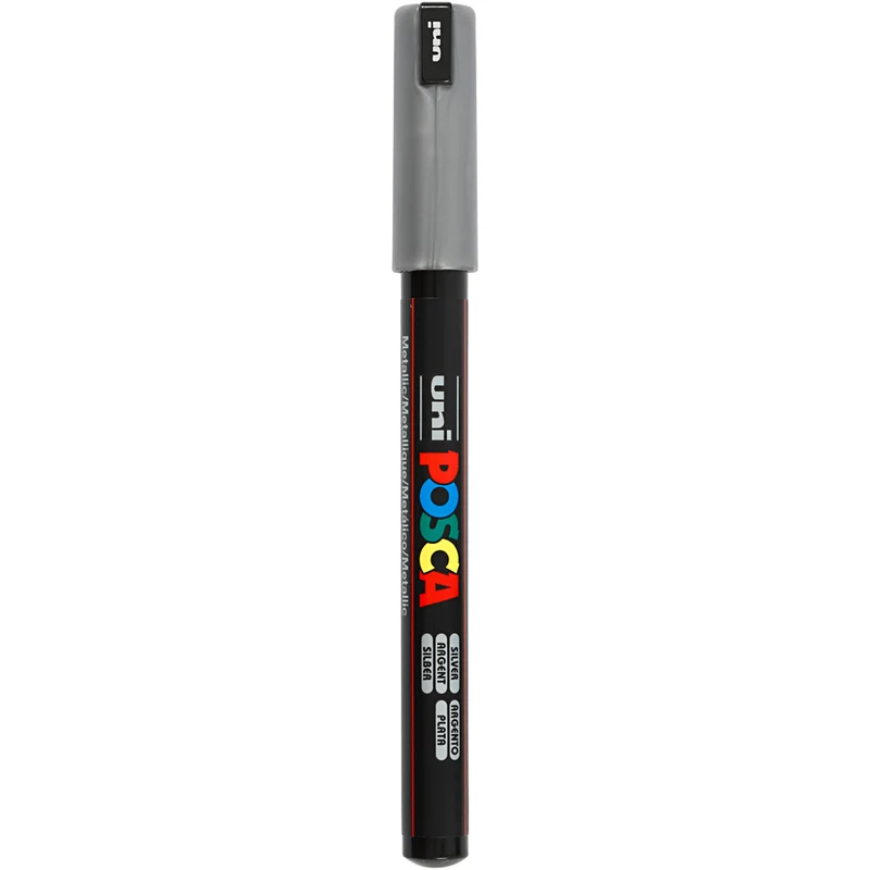 Posca Marker , nr. PC-1MR, spets 0,7 mm, extra fine, silver, 1 st. [HOB-272805]