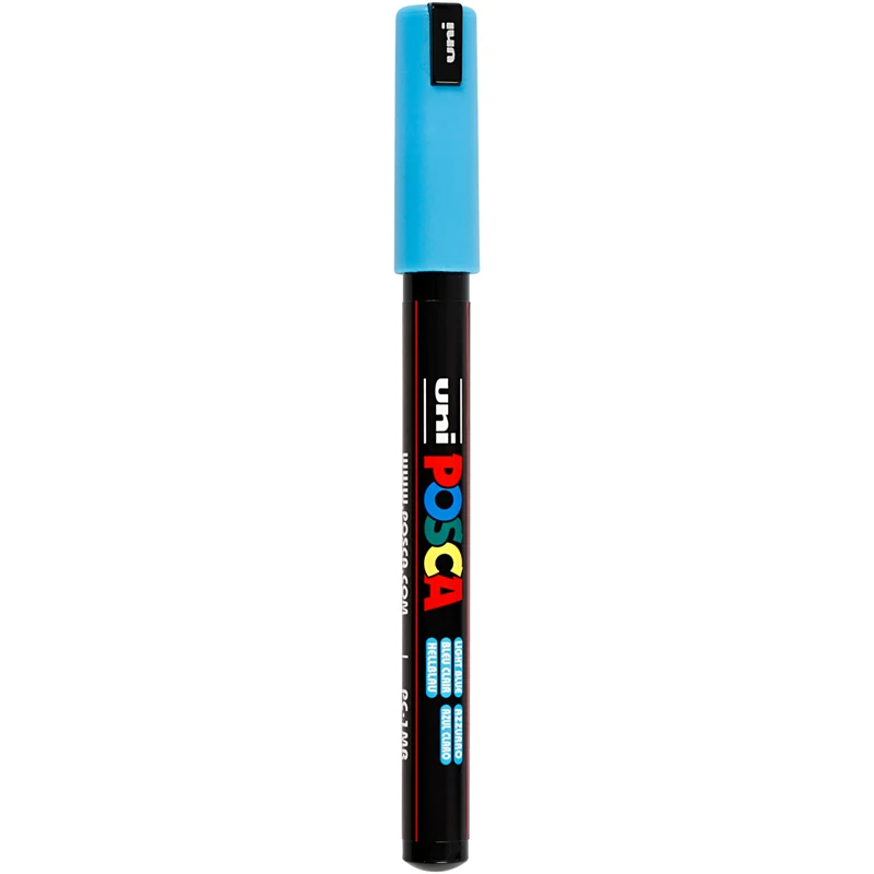 Posca Marker , nr. PC-1MR, spets 0,7 mm, extra fine, ljusblå, 1 st. [HOB-272057]