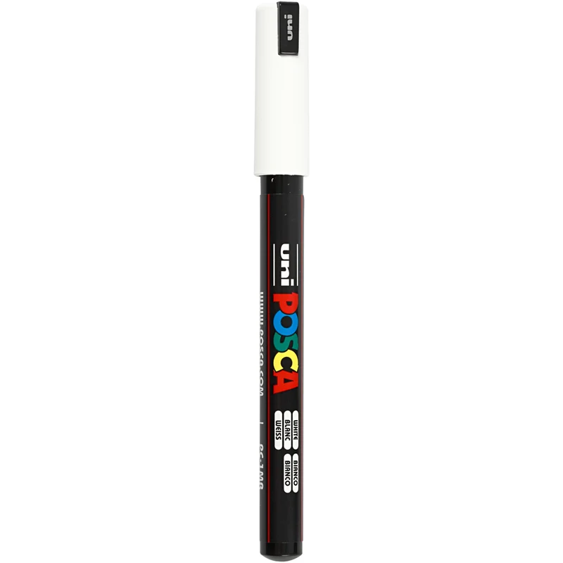 Posca Marker , nr. PC-1MR, spets 0,7 mm, extra fine, vit, 1 st. [HOB-272052]