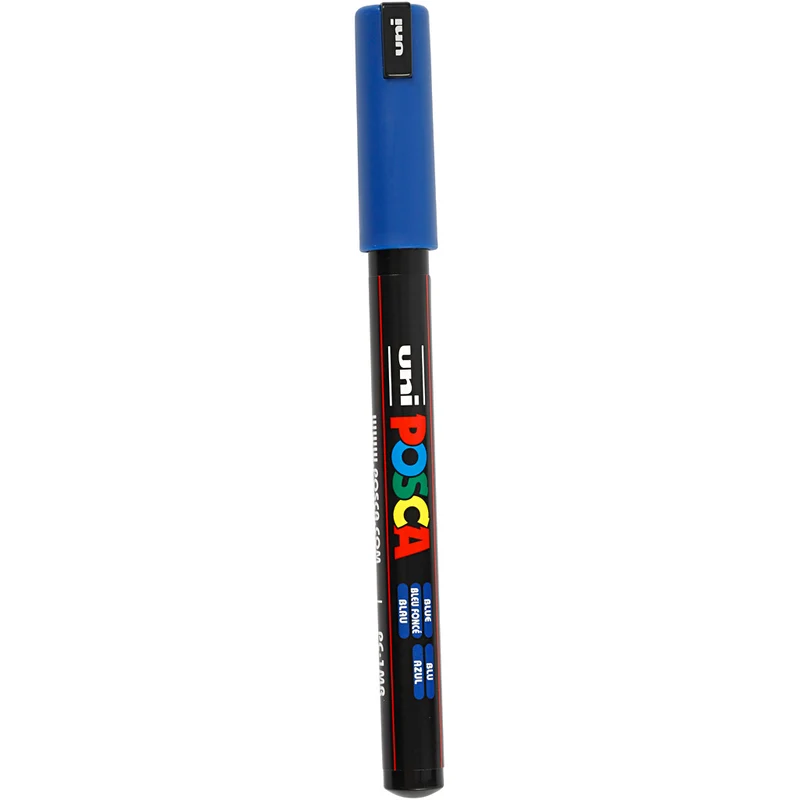 Posca Marker , nr. PC-1MR, spets 0,7 mm, extra fine, blå, 1 st. [HOB-272041]