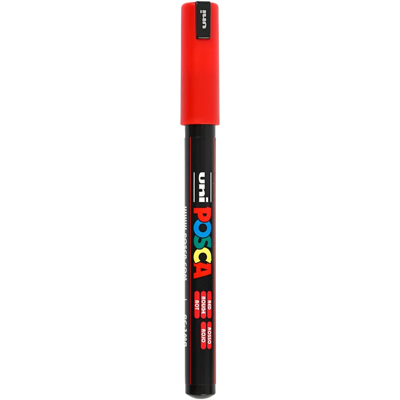 Posca Marker , nr. PC-1MR, spets 0,7 mm, extra fine, röd, 1 st. [HOB-272040]