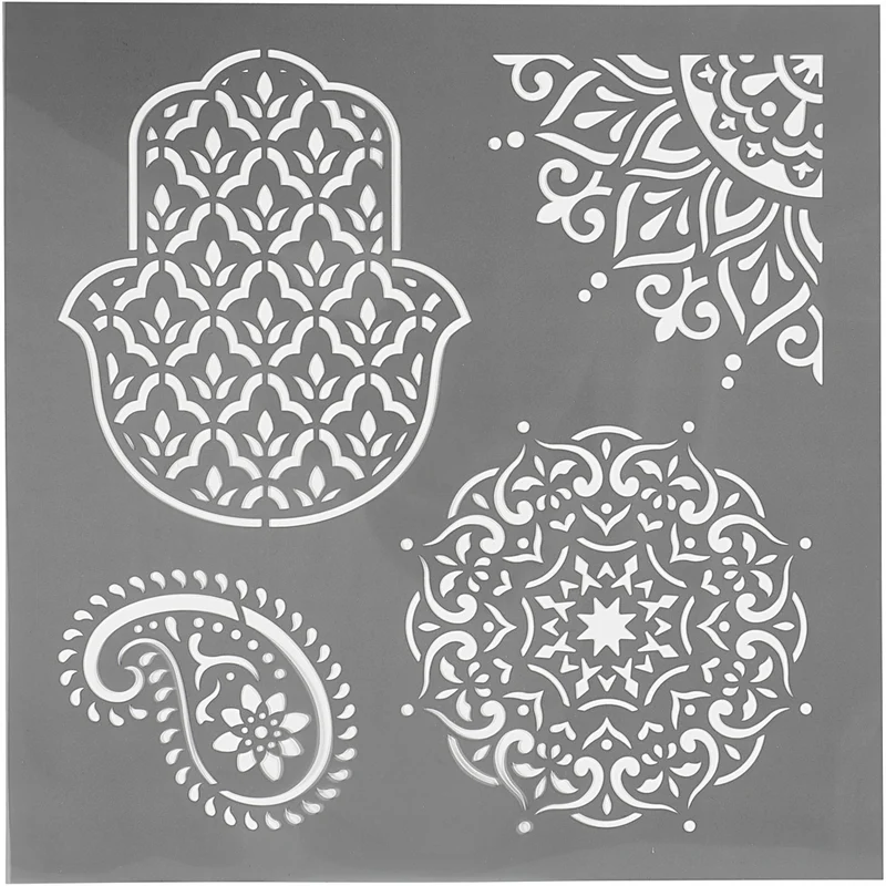 Stencil, etniska motiv, stl. 30,5x30,5 cm, tjocklek 0,31 mm, 1 ark [HOB-27100]