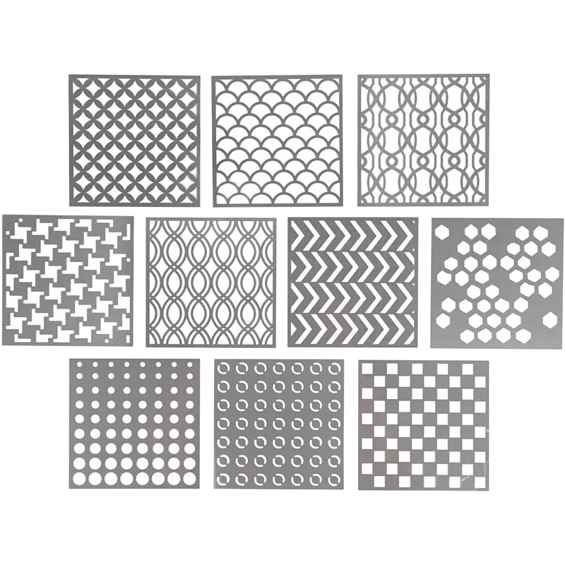 Stencil, stl. 15x15 cm, tjocklek 0,31 mm, 10 ark/ 1 förp. [HOB-27090]