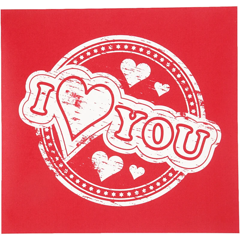 Screen stencil, I love you, ark 20x22 cm, 1 ark [HOB-27061]
