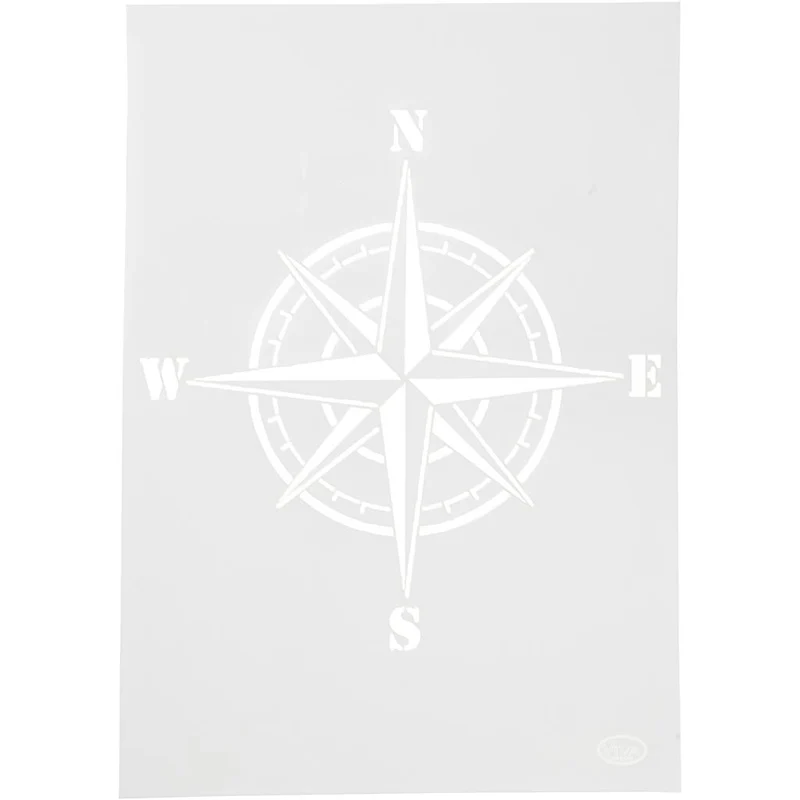 Stencil, kompass, A4, ark 210x297 mm, 1 st. [HOB-26980]