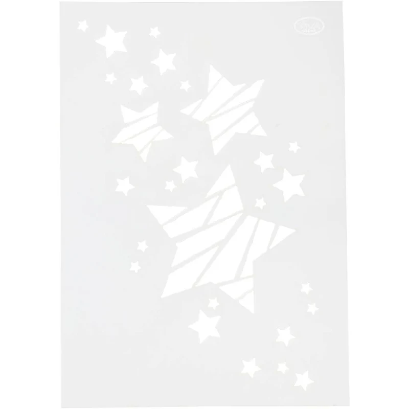 Stencil, stjärnor, A4, ark 210x297 mm, 1 st. [HOB-26979]