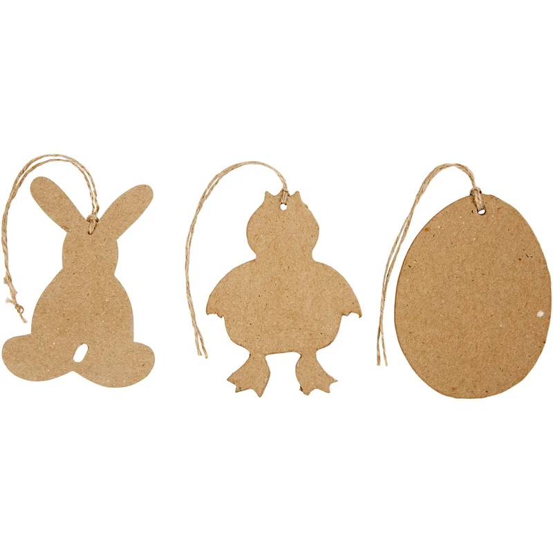 Påskdekorationer, hare, kyckling, ägg, H: 10 cm, 6 st./ 1 förp. [HOB-267343]