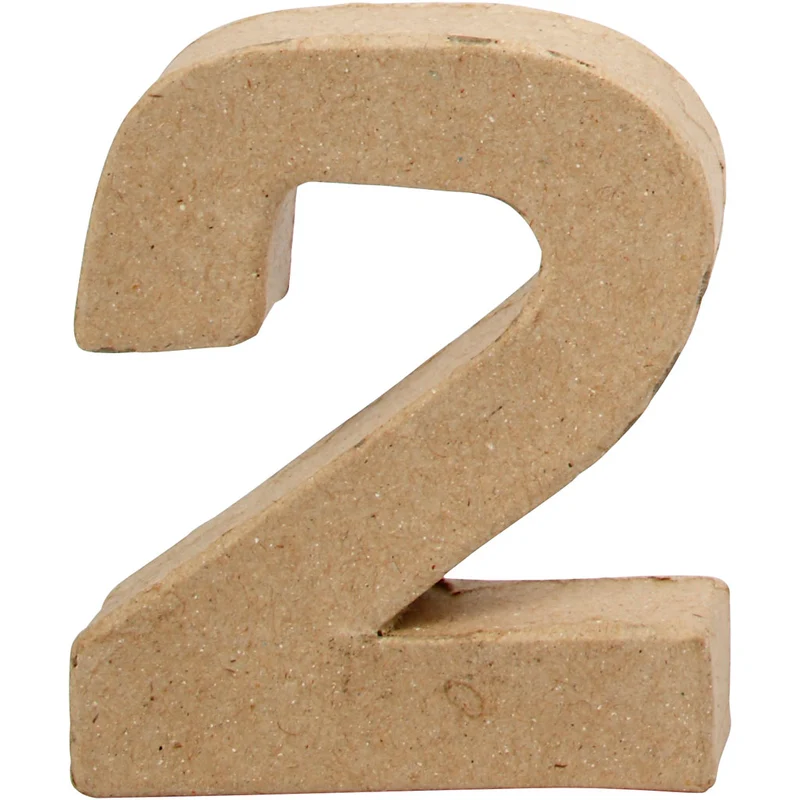 Pappsiffra, 2, H: 10 cm, B: 8,3 cm, tjocklek 1,7 cm, 1 st. [HOB-26669]