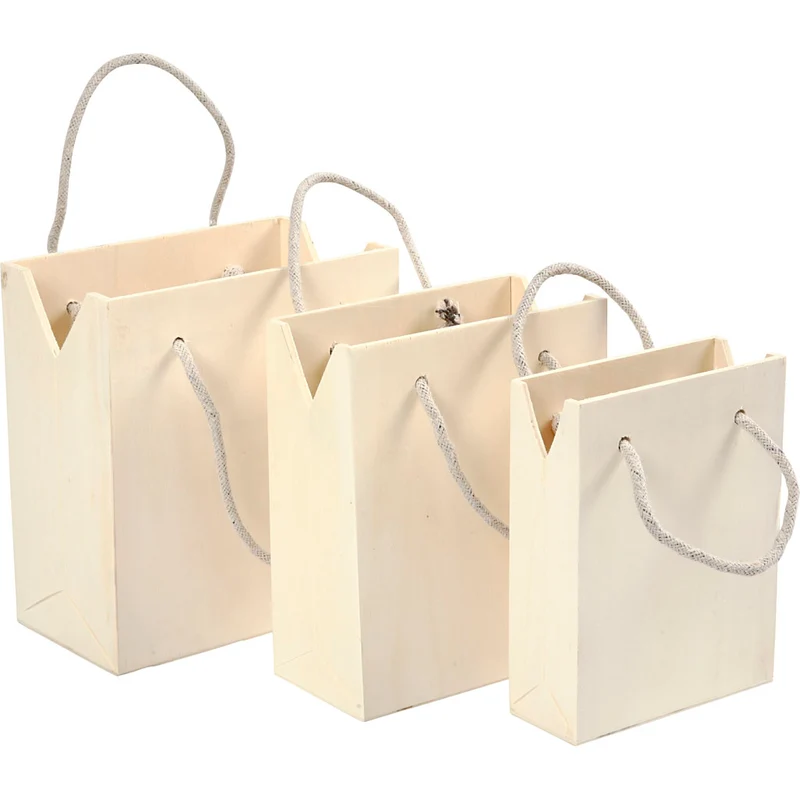 Påsar med handtag, H: 12+14+16 cm, D: 5+7+9 cm, B: 16+16,5+18 cm, 3 st./ 1 set [HOB-577420]