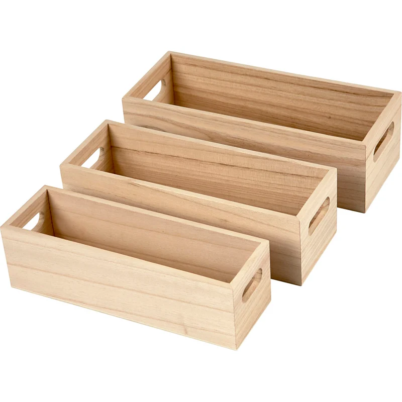 Depotlåda, H: 6,5-7,5 cm, L: 22+23,5+25 cm, B: 6,5+7,5+8,5 cm, 3 st./ 1 set [HOB-57697]