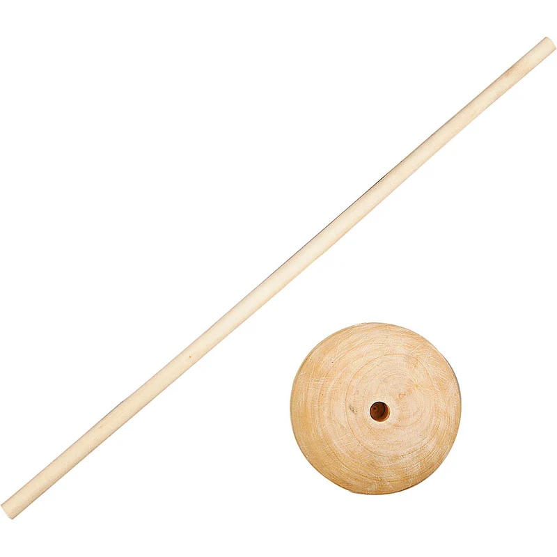Pinne med fot, H: 30 cm, Dia. 6,5 cm, Hålstl. 8 mm, 5 set/ 1 förp. [HOB-576501]