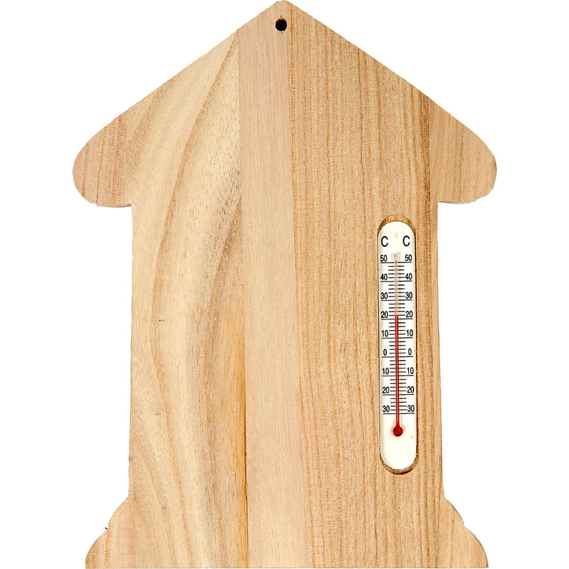 Trähus med termometer, stl. 23,5x16,5 cm, 1 st. [HOB-57567]