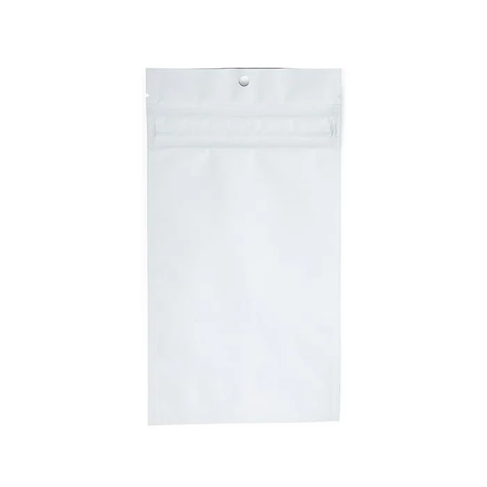 Blixtlåspåsar med barnskyddad dragkedja Matte White 10.2x16.5 cm (100 st) [CRHZB5MW]