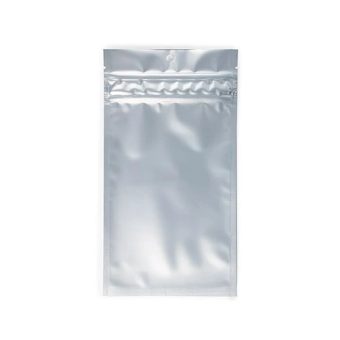 Blixtlåspåsar med barnskyddad dragkedja Matte Silver 10,2x16,5 cm (100 st) [CRHZB5MS]