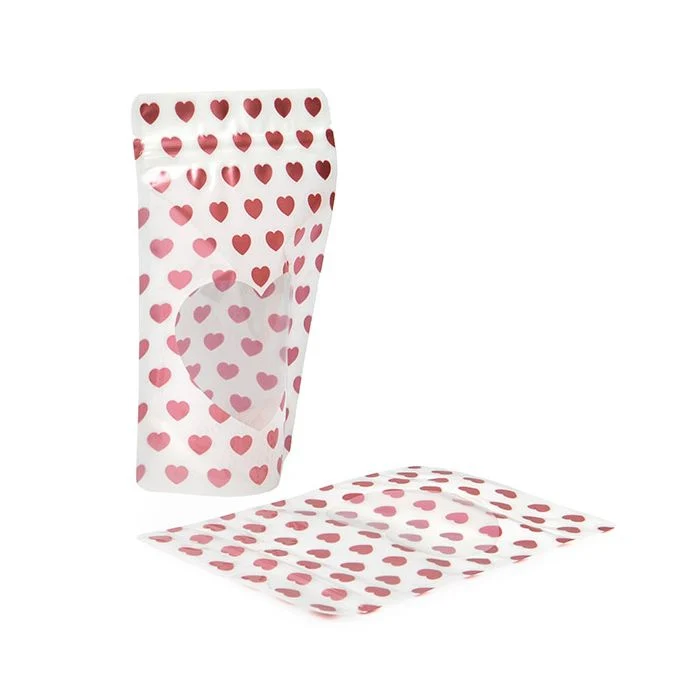 Stå upp påsar White With Hearts 13x7,9x20,6 cm (25 st) [ZBGSW3MH]