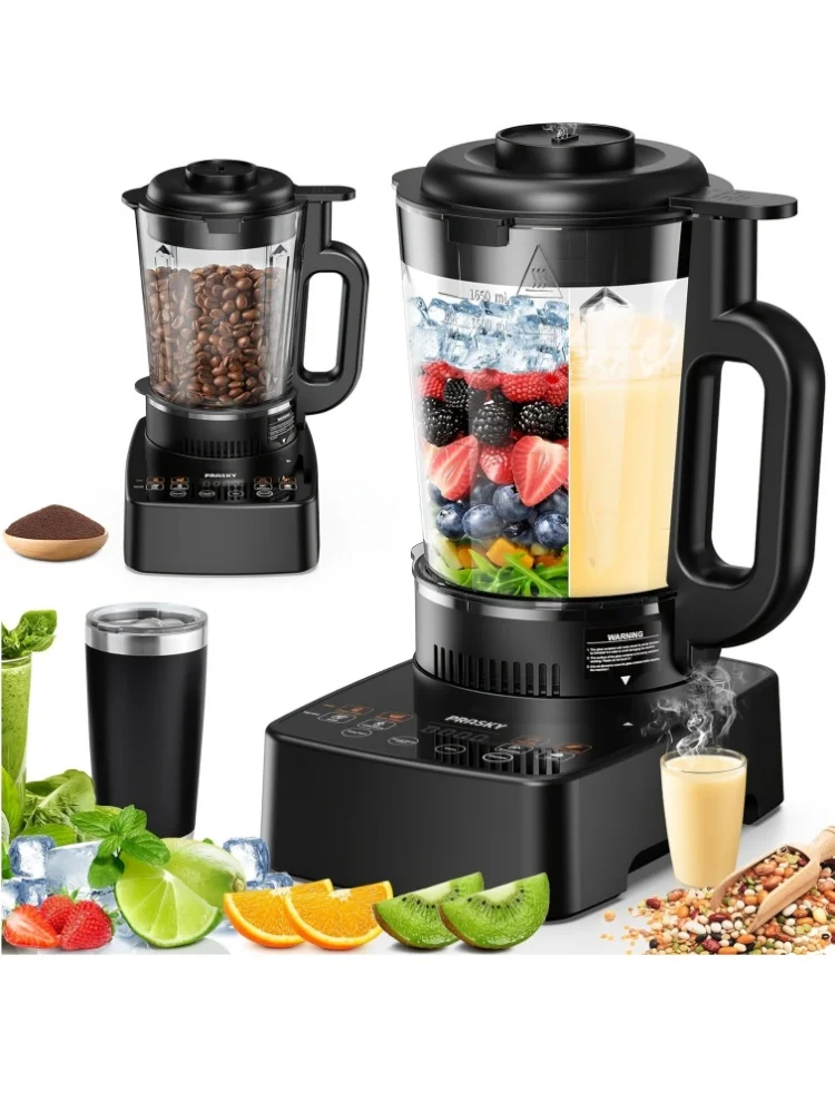 PRASKY 2400W Professional Heating Blender – 25,000 RPM, Auto-Clean, 55oz Glass Jar + To-Go Cup | Smoothies & Soups